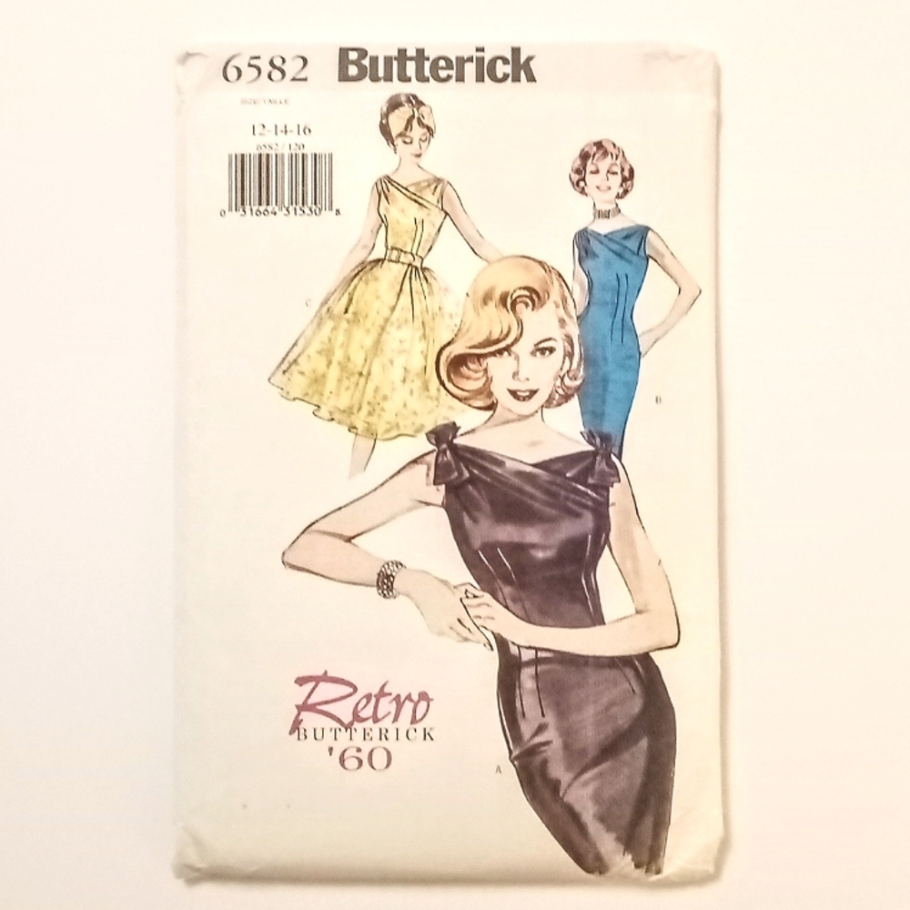 Butterick 6582 Retro '60 Dress Sewing Pattern size 12-14-16